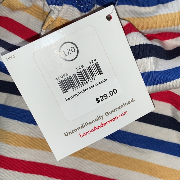 HANNA ANDERSSON SLEEVELESSS STRIPED GIRLS TANK NWT - Picture 3 of 4